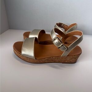 UGG Silver Wedge Sandals with Cork Platform